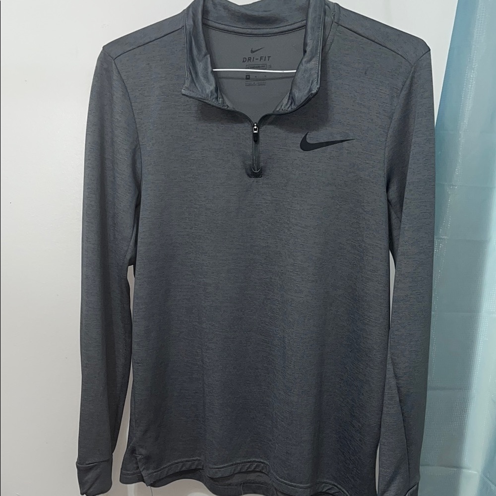 Nike Gray Dri-FIT Quarter-Zip Pullover